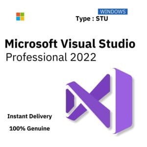 Official box art for Microsoft Visual Studio 2022 Professional. Instant delivery of a lifetime single-use license key from Delta Keys India.