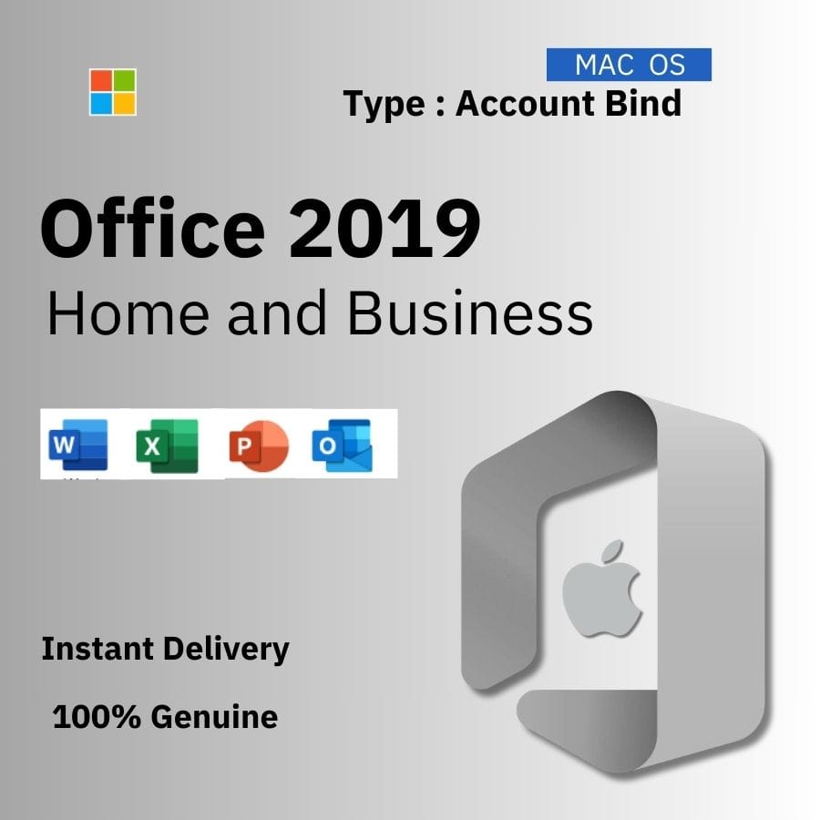 Official box art for Office 2019 Home and Business for Mac. A genuine lifetime ACCOUNT BIND license key from Delta Keys India.