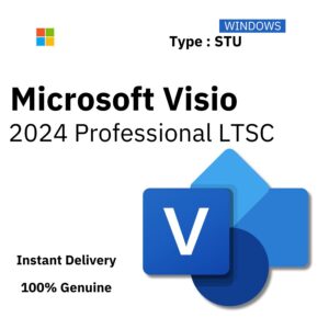 Box art for Microsoft Visio 2024 Professional. Instant delivery of a lifetime single-use license key from Delta Keys India.